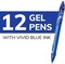 Quick Dry Blue Gel Pens, Medium Point (0.7mm), 12-Count Pack, Retractable Gel Pens With Comfortable Full Grip